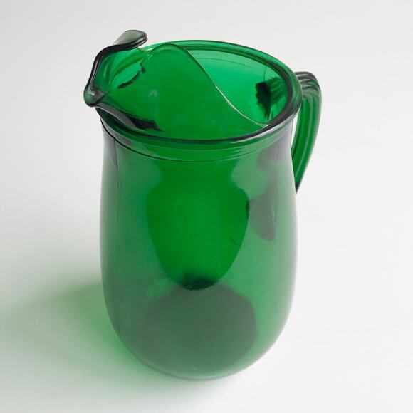 Vintage MCM Anchor Hocking Emerald Green Glass Water Pitcher 5 Cup Juice Drink - Picture 5 of 15